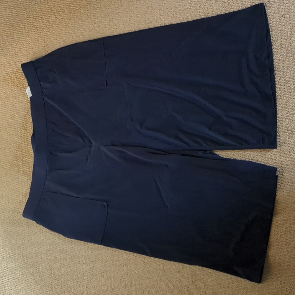Lisa Rinna 2X Blue Wide Leg Pants (cropped)